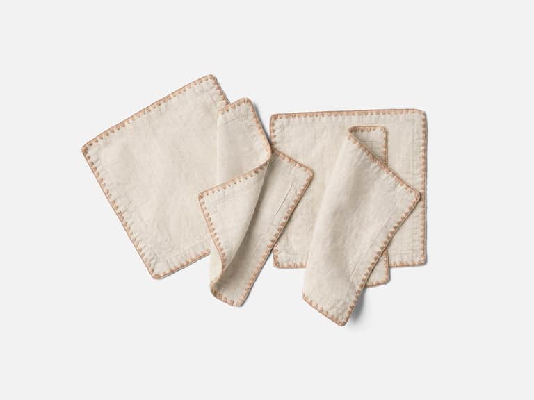 Olivos Embroidered Organic Linen Napkins image