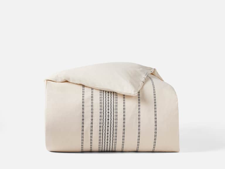 Rippled Stripe Organic Duvet Cover image