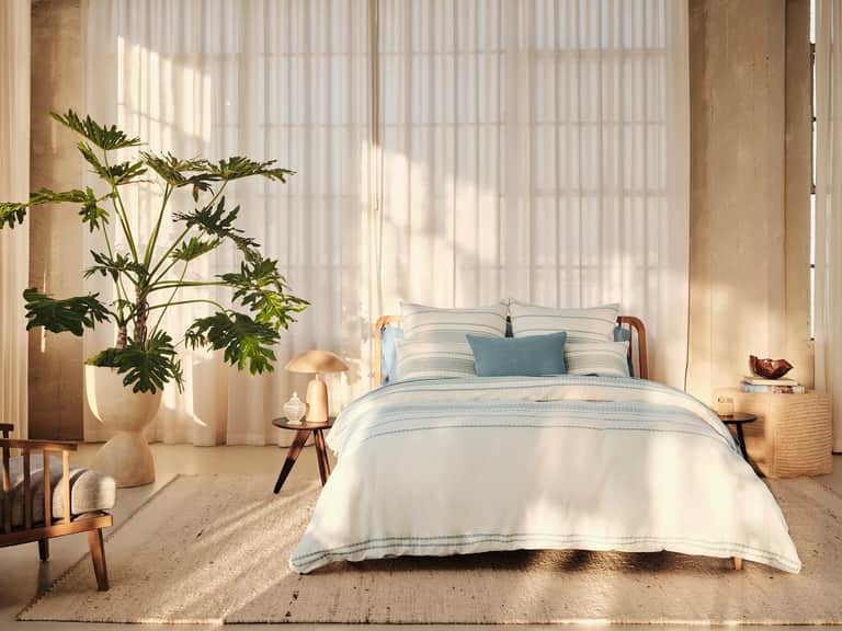Rippled Stripe Organic Duvet Cover image