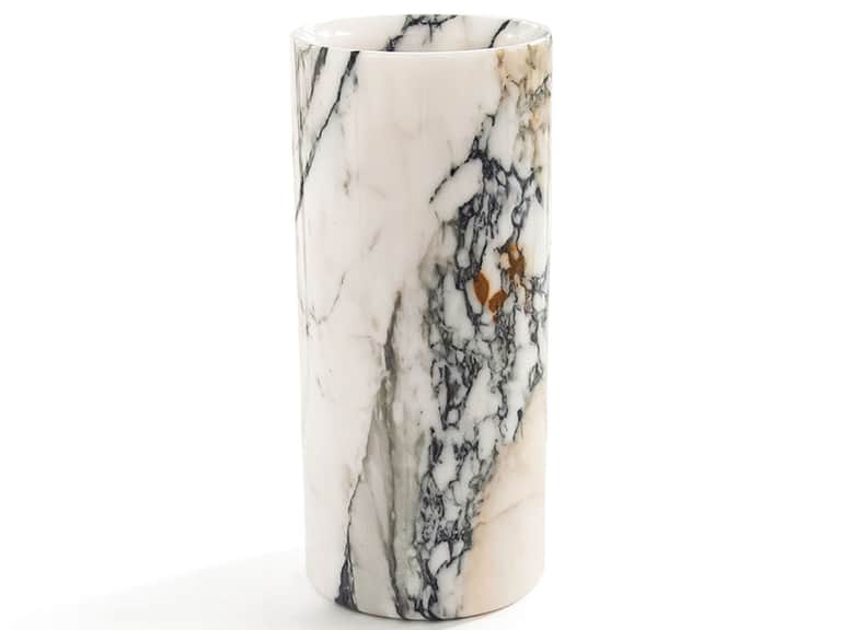 Fiammetta V Italian Marble Cylindrical Vase image