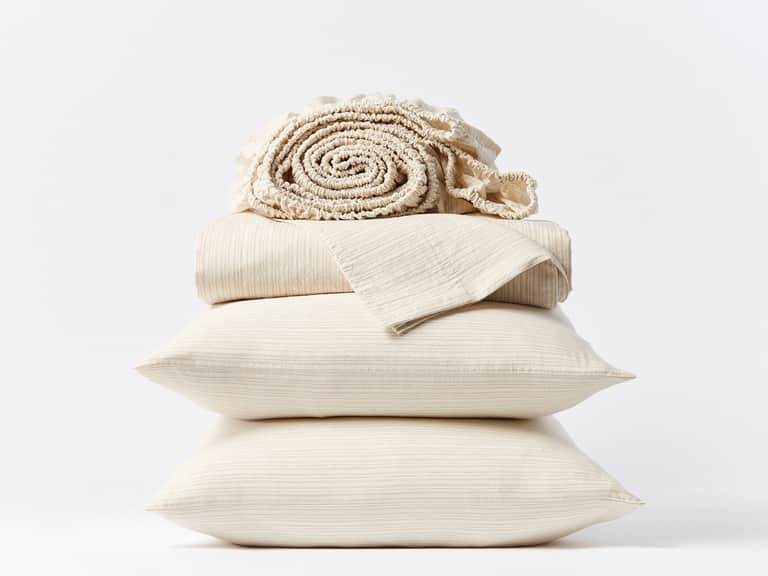 Organic Crinkled Percale Sheet Set image