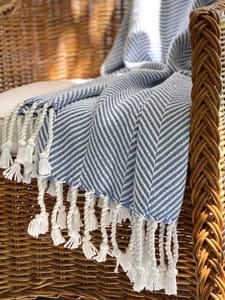 Brahms Mount Monhegan throw draped over chair