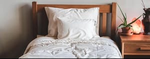 HLO Comforter and bed with wood bed frame