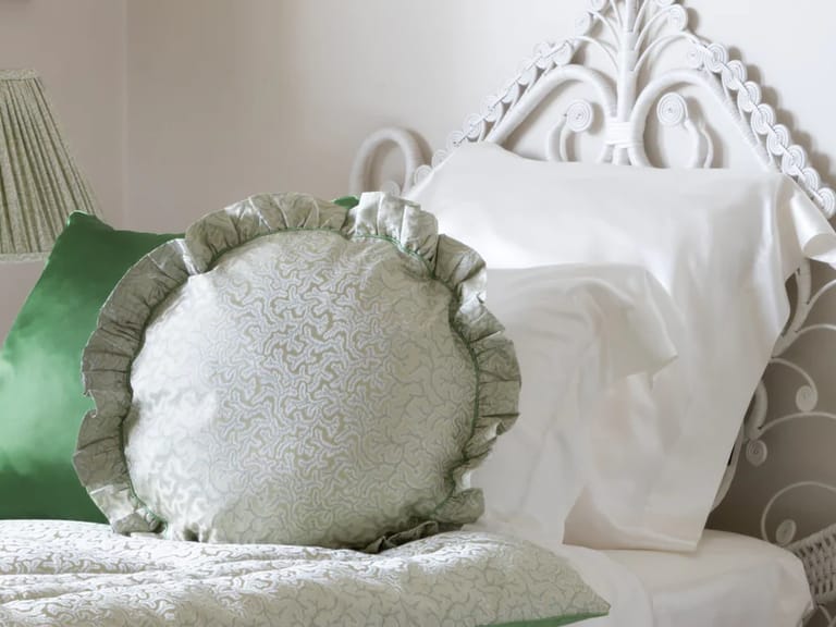 Gingerlily Silk Coral Fern Decorative Pillow image