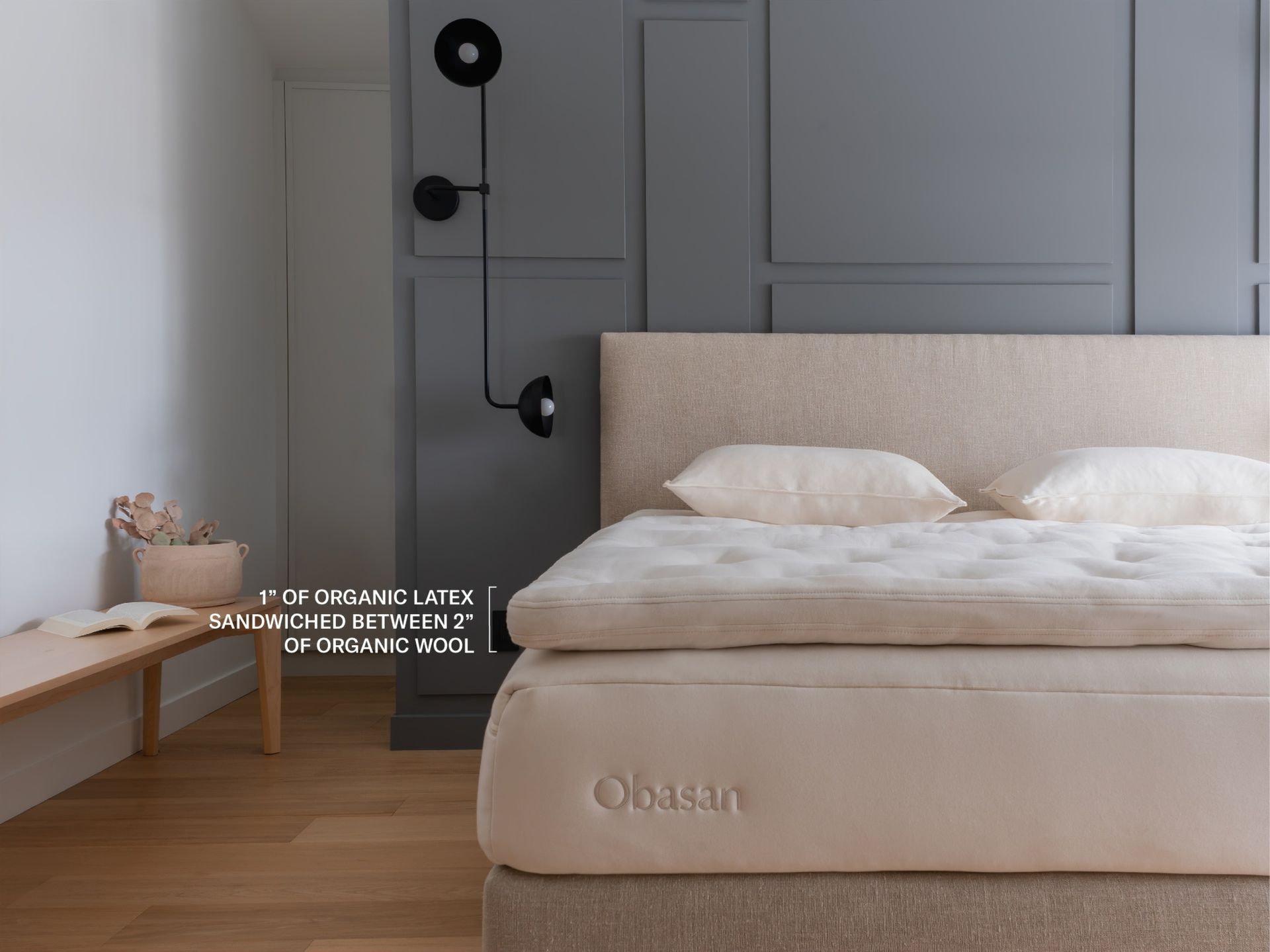 Obasan Deluxe Organic Wool and Latex Mattress Topper twin