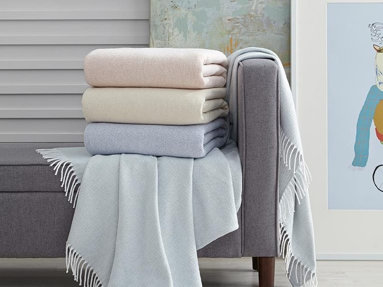 Sferra Terzo Cotton Throw Blanket Blankets and Quilts