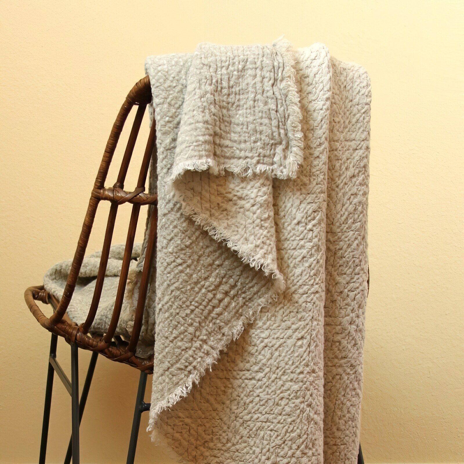 LinenCasa Stonewashed Linen Throw Blanket Blankets and Quilts