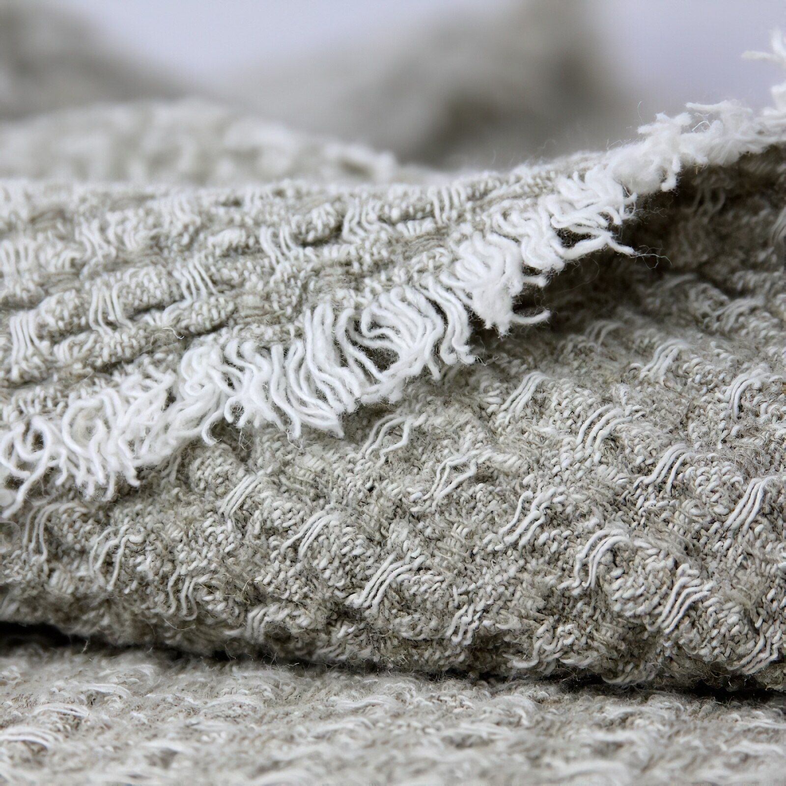 LinenCasa Textured Linen Throw Blanket with fringe | Blankets and Quilts