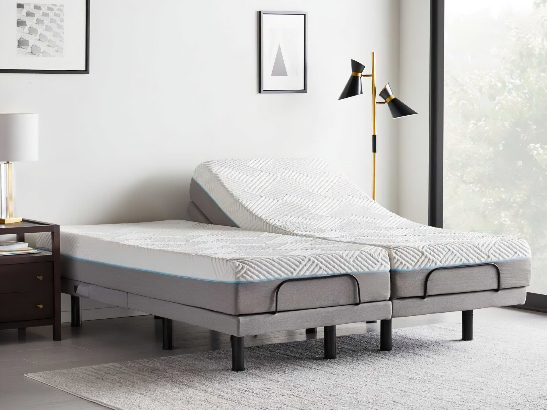 Overstock split king adjustable best sale bed