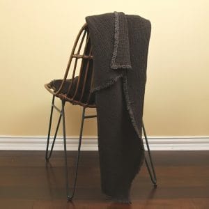 LinenCasa Linen Throw - Stonewashed - Waffle Textured - Frayed Edges