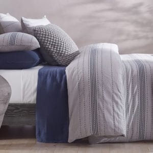 Coyuchi Rippled Stripe Organic Cotton Duvet Cover