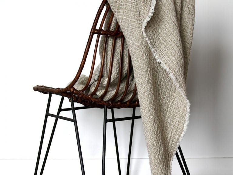 LinenCasa Stonewashed Linen Throw Charly - Textured - Frayed Edges image