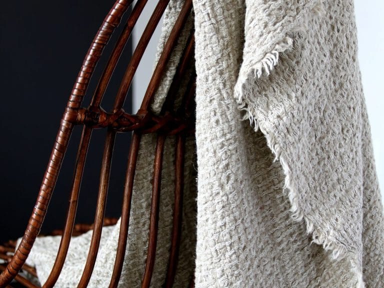 LinenCasa Stonewashed Linen Throw Charly - Textured - Frayed Edges image