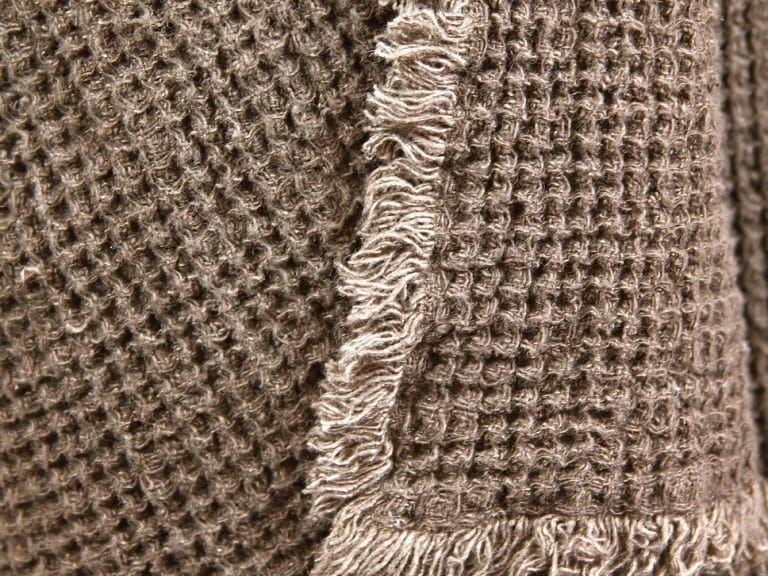 LinenCasa Linen Throw - Stonewashed - Waffle Textured - Frayed Edges image