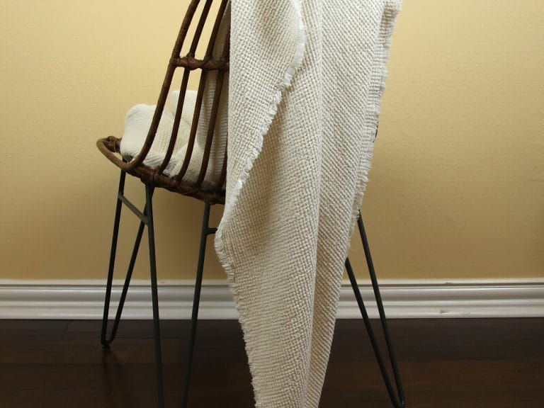 LinenCasa Linen Throw - Stonewashed - Waffle Textured - Frayed Edges image