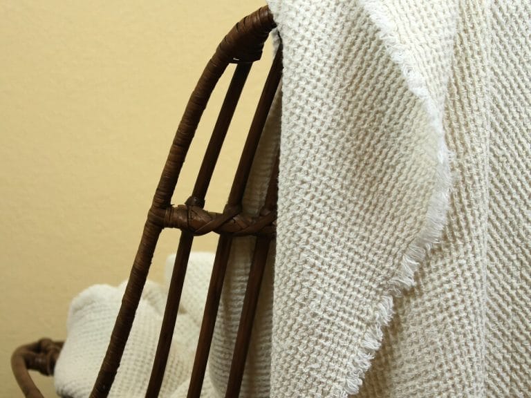 LinenCasa Linen Throw - Stonewashed - Waffle Textured - Frayed Edges image