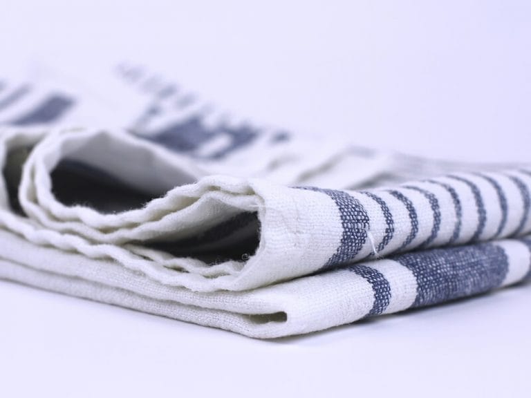 LinenCasa Linen Bath or Beach Towel - Luxury Thick Stonewashed - Heather  Black with Stripes