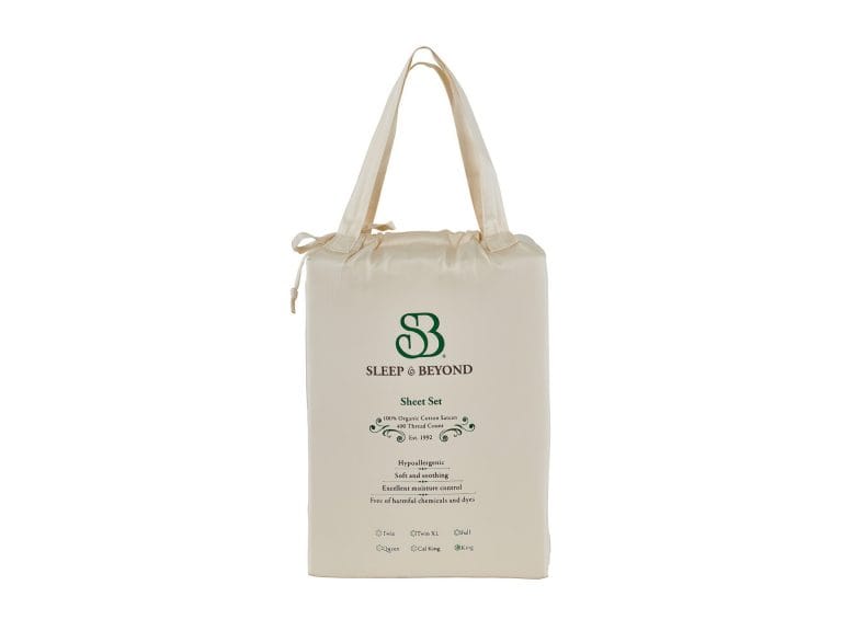Sleep and Beyond 100% Organic Cotton Sateen Sheet Set image