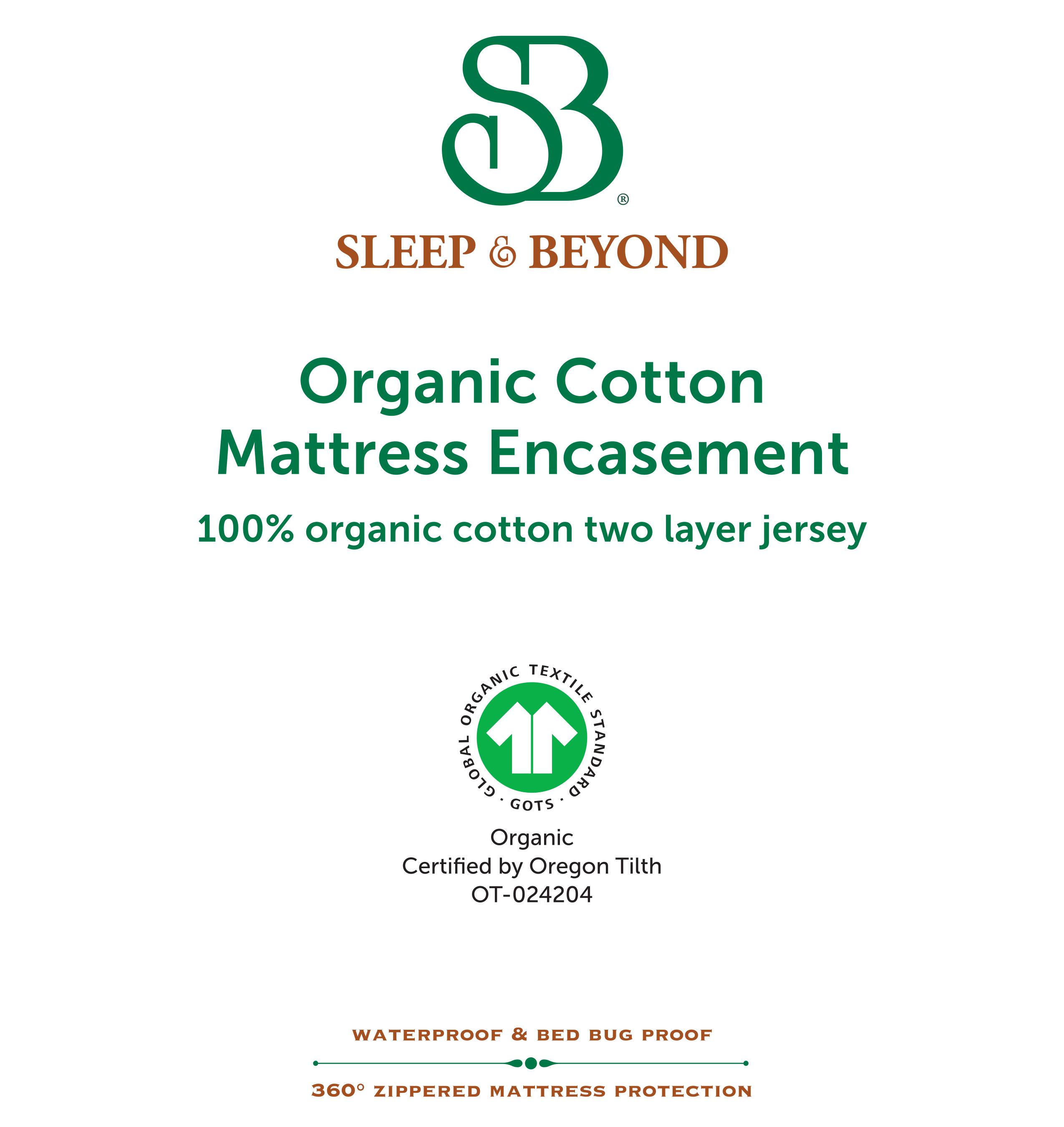 Sleep and Beyond Organic Cotton Mattress Encasement Mattress Protectors