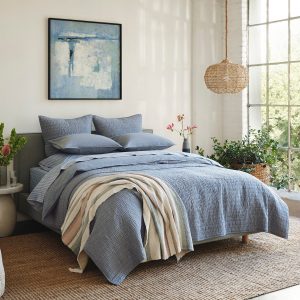 Channel Handstitched Organic Quilt