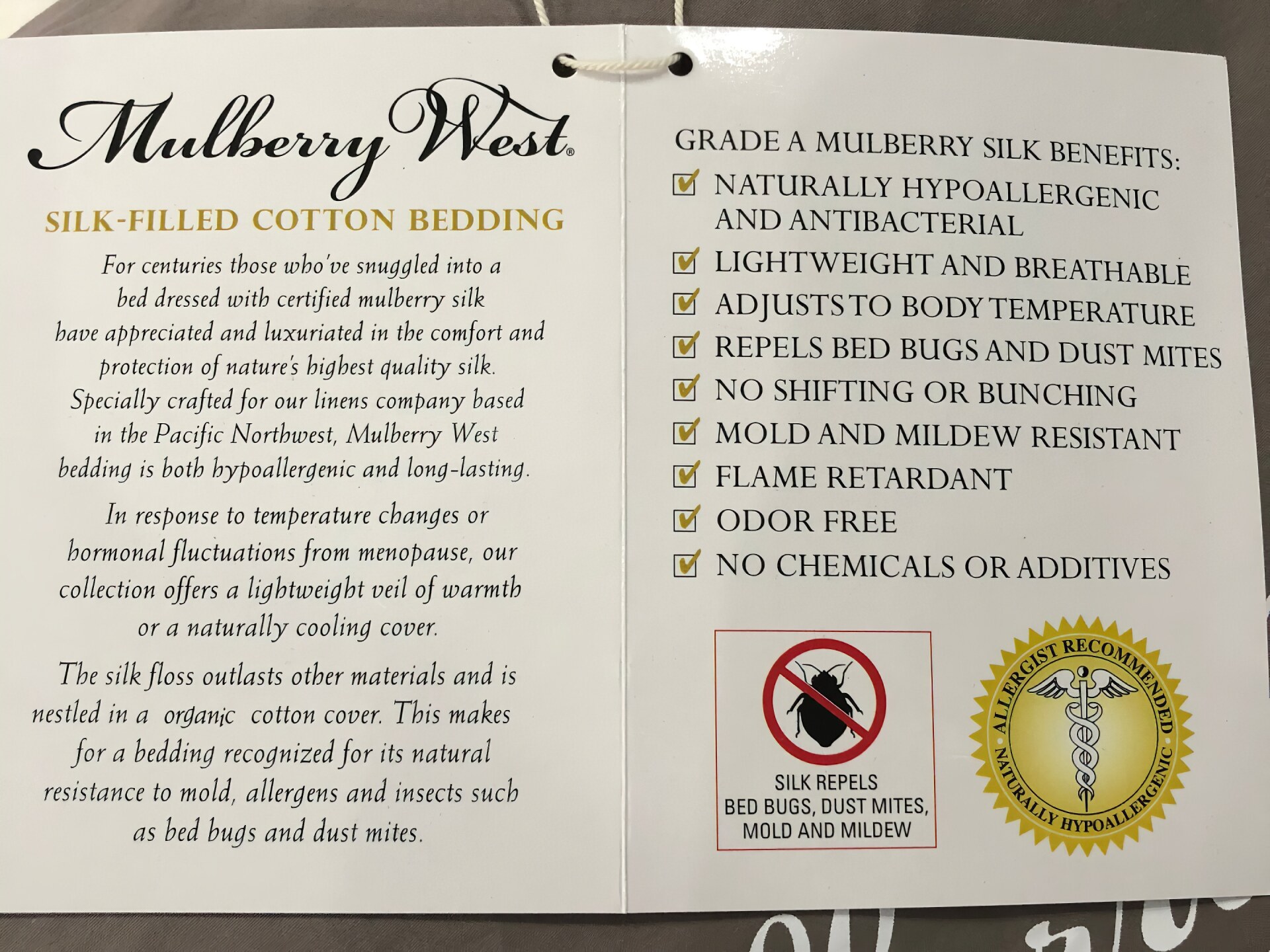 Mulberry West Silk Comforter All Season Silk Comforters