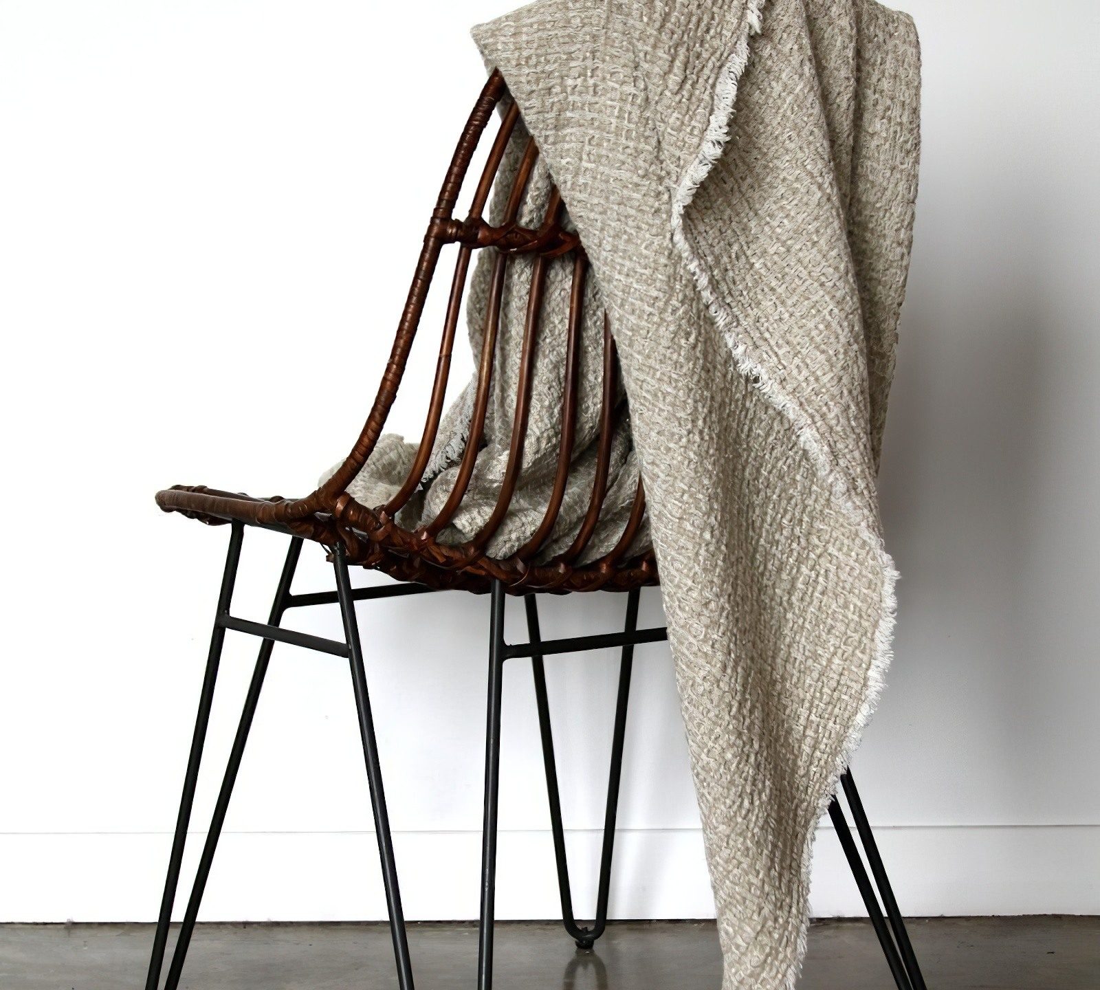 LinenCasa Textured Linen Throw Blanket with fringe | Blankets and Quilts